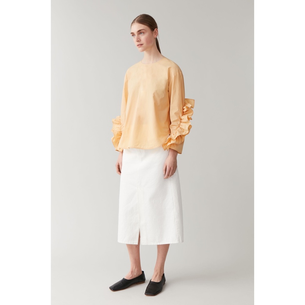 COS blouse with ruffled sleeve